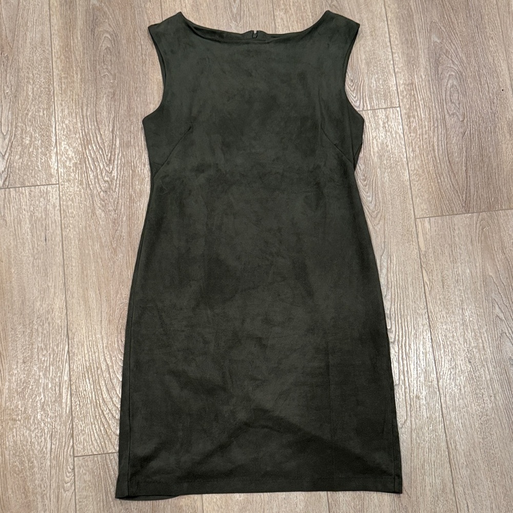 Banana Republic Vegan Green Suede Midi Dress